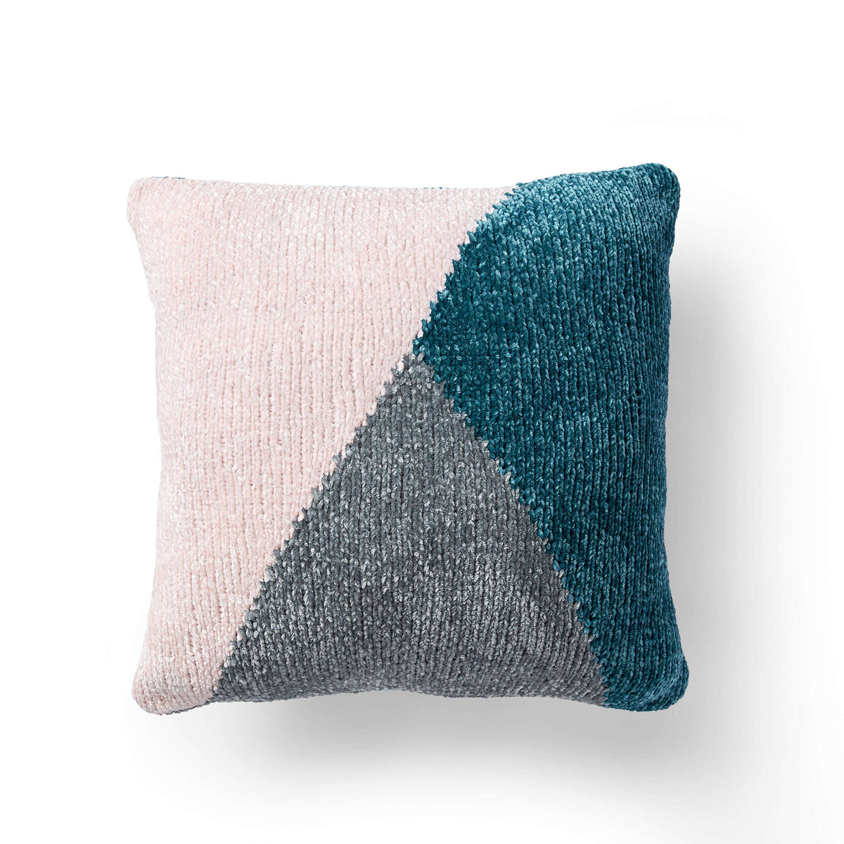 Knit Pillow made in Bernat Velvet yarn