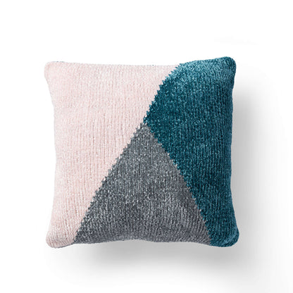 Bernat Knit Any Angle Pillow Knit Pillow made in Bernat Velvet yarn