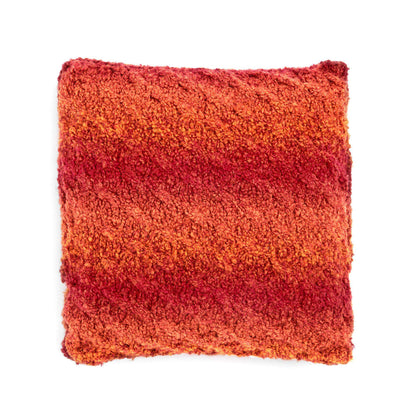Bernat Knit Shadow Cable Pillow Knit Pillow made in Bernat Toasty yarn