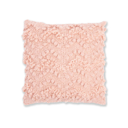 Bernat Freesia Chevron and Entrelac Knit Pillow Knit Pillow made in Bernat Freesia yarn