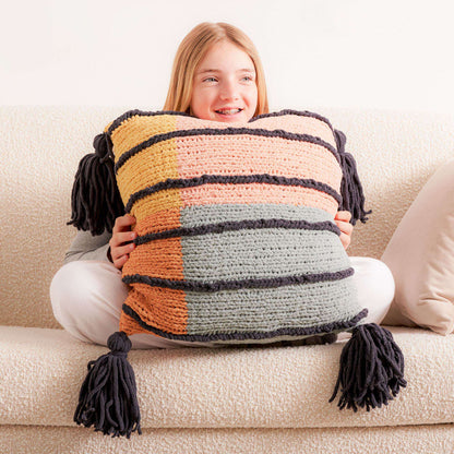 Bernat Modern Art Knit Pillow Knit Pillow made in Bernat Blanket O'Go yarn