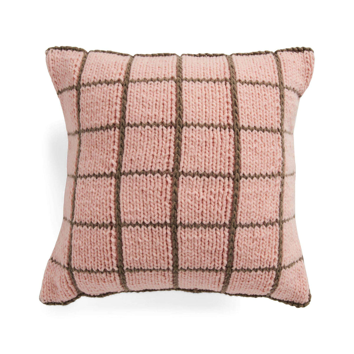 Knit Pillow made in Bernat Forever Fleece yarn