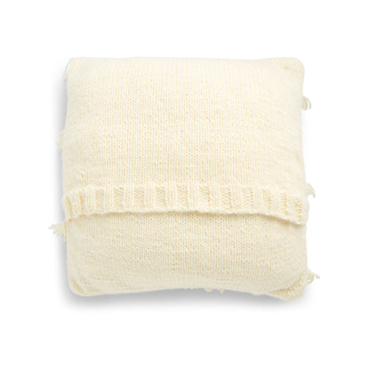 Bernat Checkered Fringe Knit Pillow Knit Pillow made in Bernat Bounce Back yarn