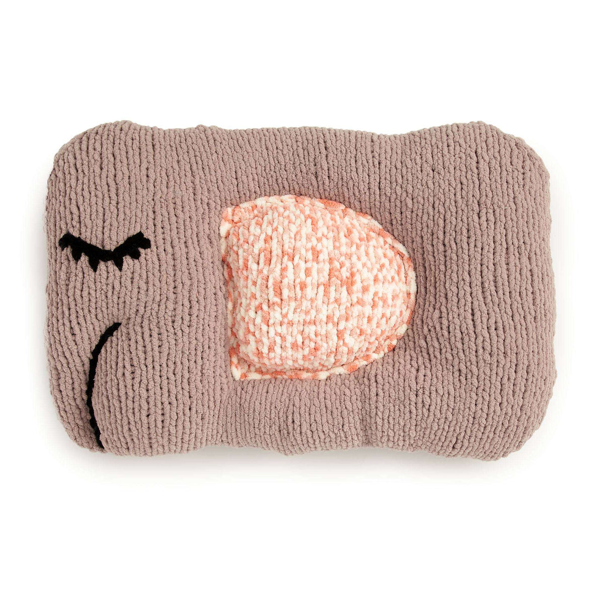 Knit Pillow made in Bernat Baby Blanket yarn