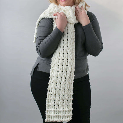 Bernat Alize EZ Knit Cable Scarf Craft Scarf made in Bernat Blanket-EZ yarn