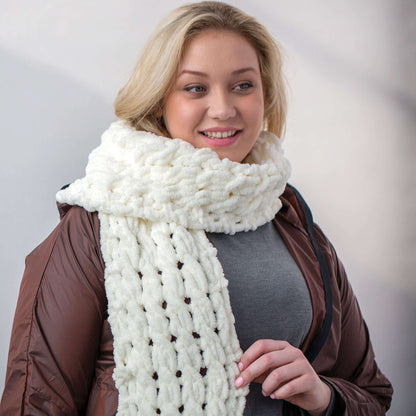 Bernat Alize EZ Knit Cable Scarf Craft Scarf made in Bernat Blanket-EZ yarn