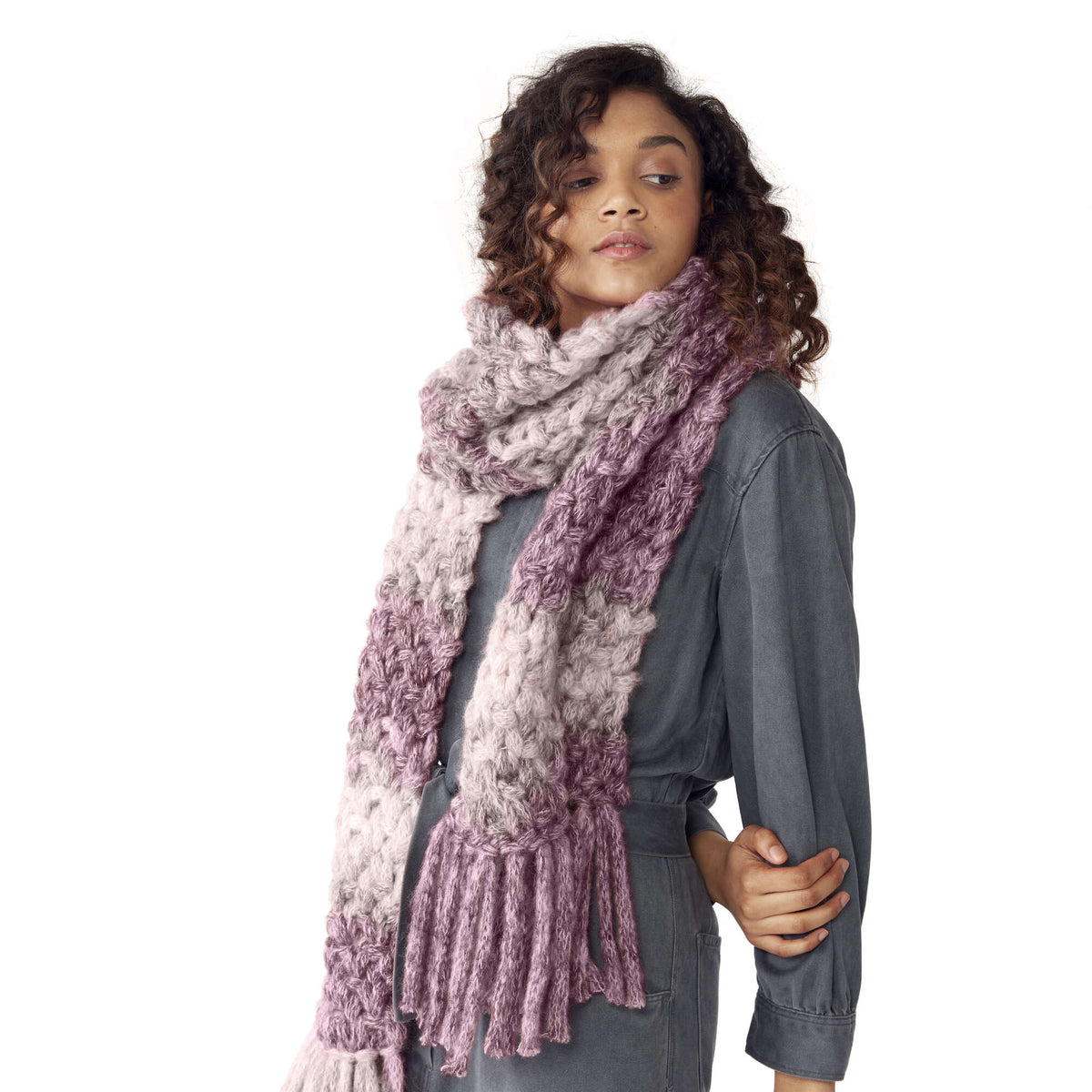 Craft Scarf made in Bernat EZ Wool yarn
