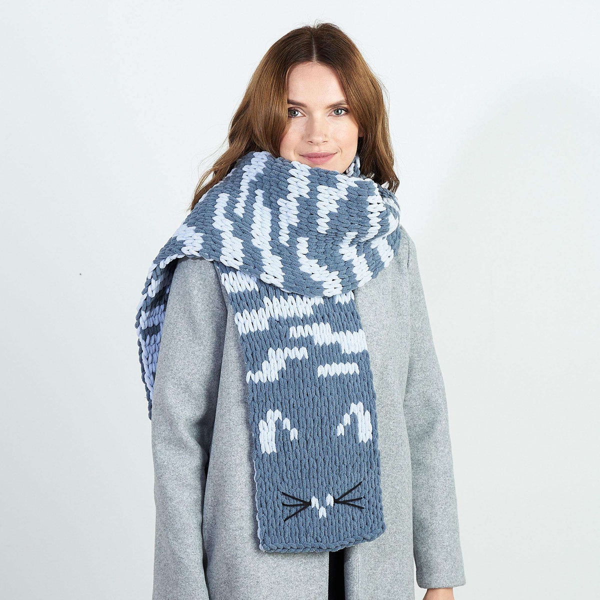 Craft Scarf made in Bernat Alize Blanket EZ Graph-it yarn