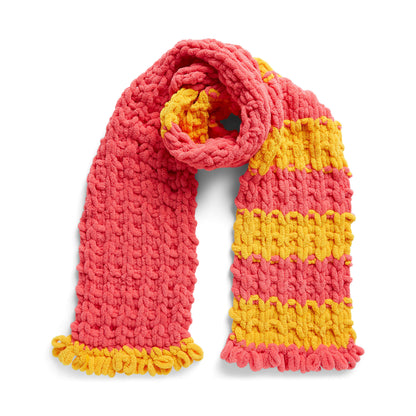 Bernat Craft EZ Half & Half Striped Scarf Craft Scarf made in Bernat Blanket EZ Stripes yarn