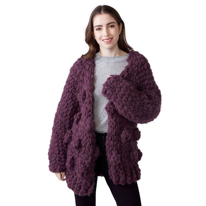 Bernat Craft Alize EZ Bobble Cardigan Craft Sweater made in Bernat Alize EZ Wool yarn