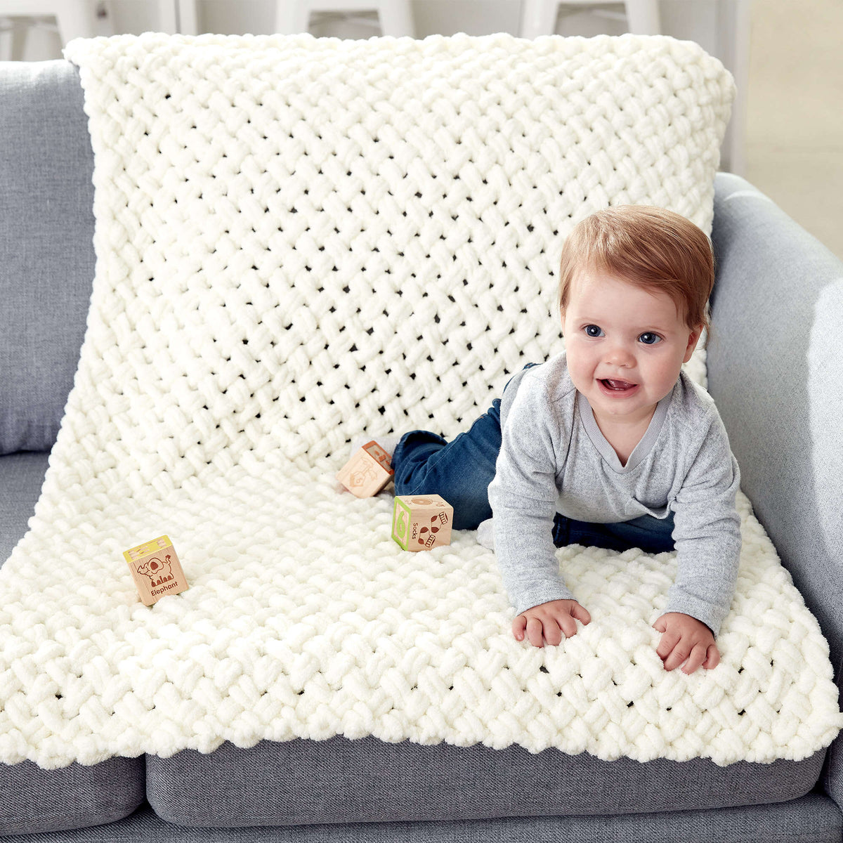 Craft Blanket made in Bernat Blanket-EZ yarn