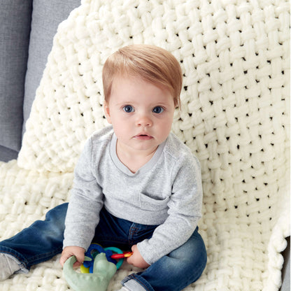 Bernat Craft Alize EZ Criss-Cross Baby Blanket Craft Blanket made in Bernat Blanket-EZ yarn