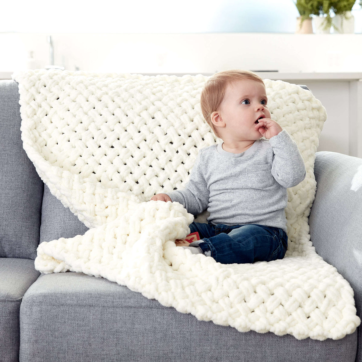 Craft Blanket made in Bernat Blanket-EZ yarn