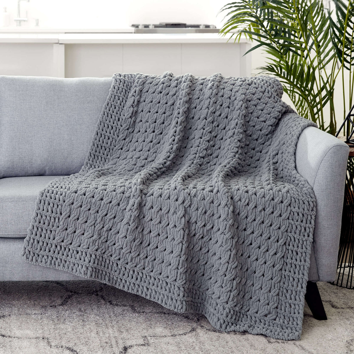 Craft Blanket made in Bernat Blanket-EZ yarn