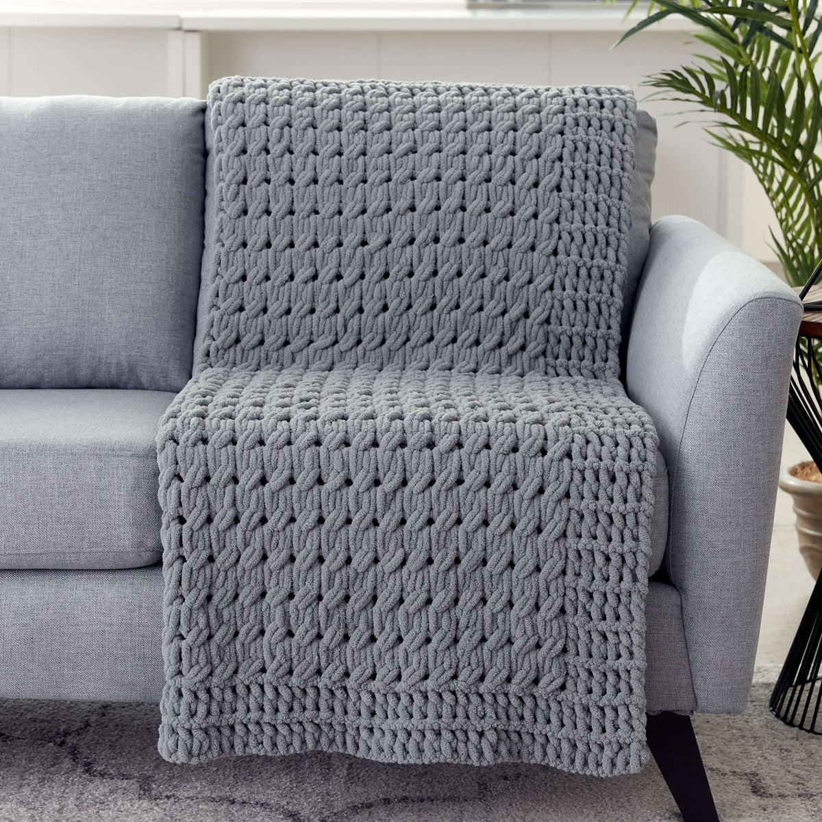 Craft Blanket made in Bernat Blanket-EZ yarn
