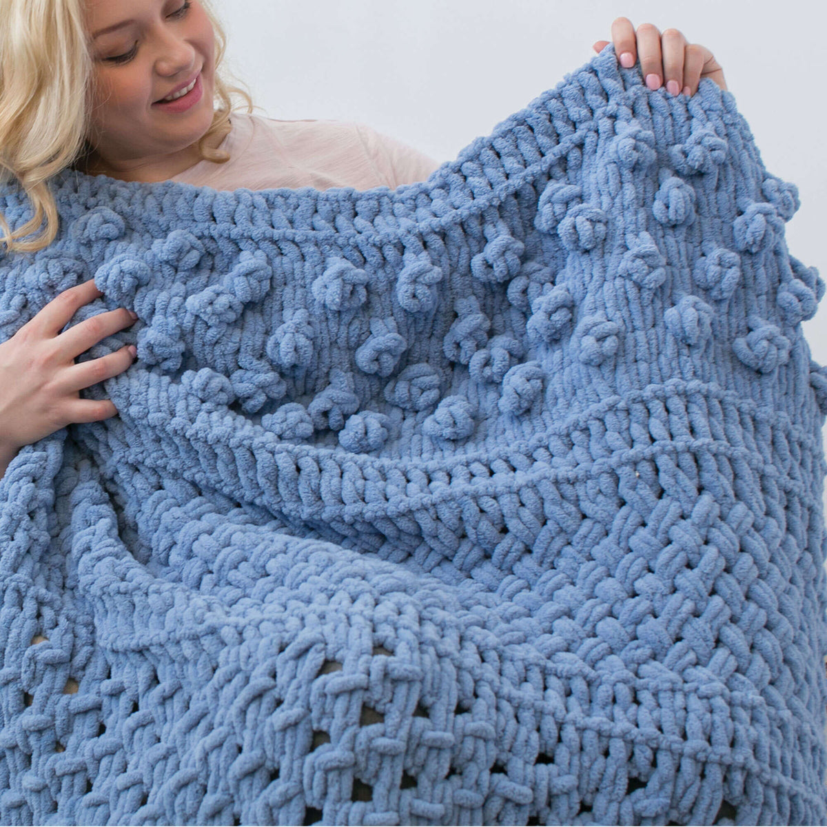 Craft Blanket made in Bernat Blanket-EZ yarn