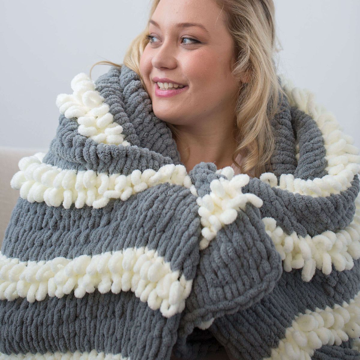 Craft Blanket made in Bernat Blanket-EZ yarn