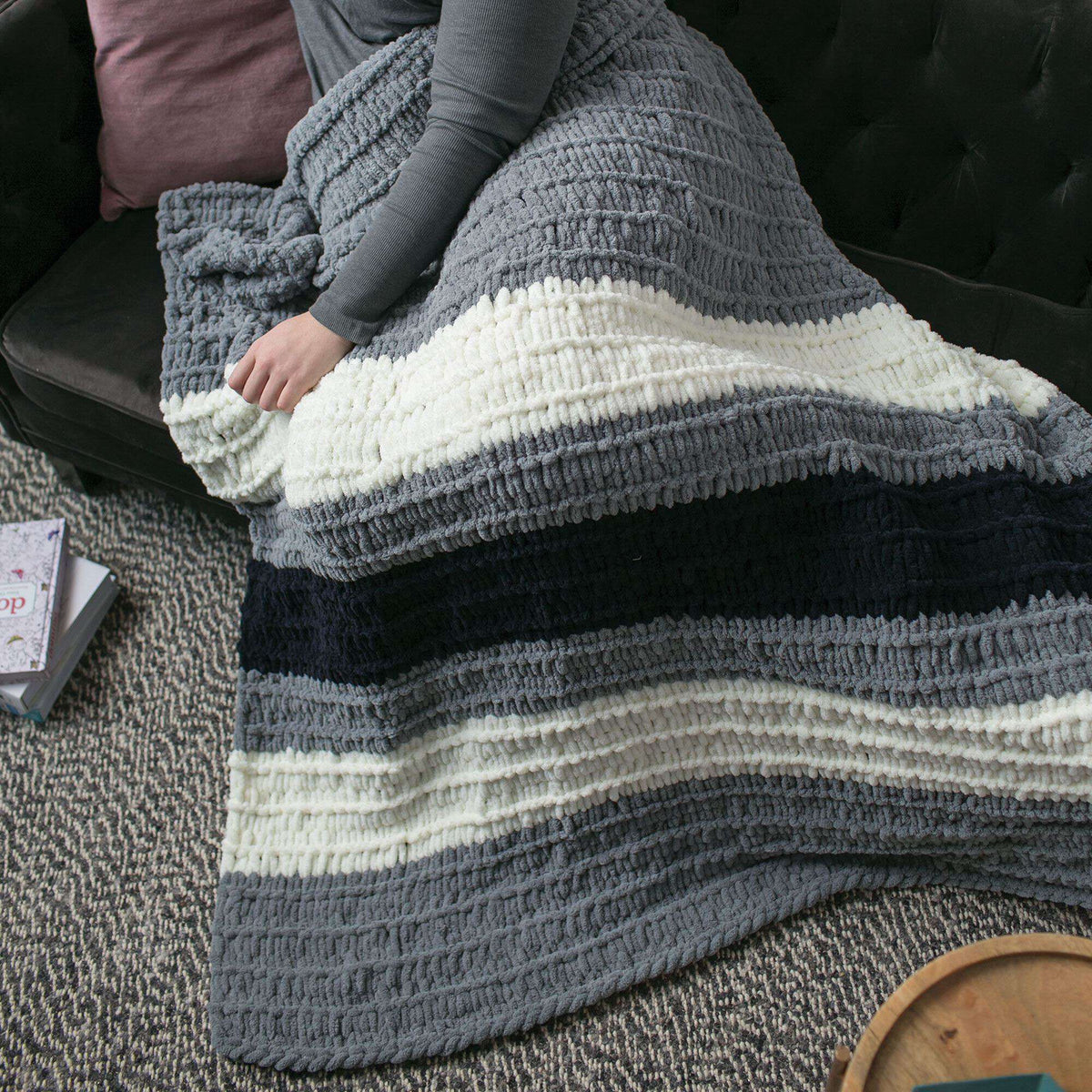 Craft Blanket made in Bernat Blanket-EZ yarn