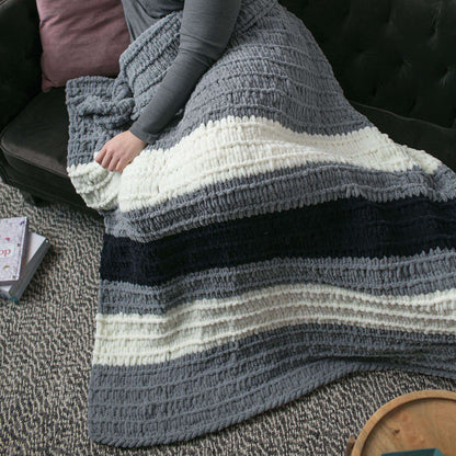 Bernat Alize EZ Bold Stripes Blanket Craft Blanket made in Bernat Blanket-EZ yarn