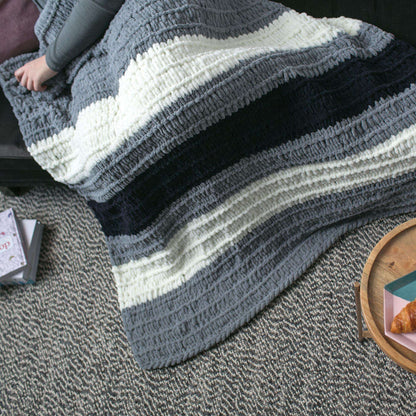 Bernat Alize EZ Bold Stripes Blanket Craft Blanket made in Bernat Blanket-EZ yarn