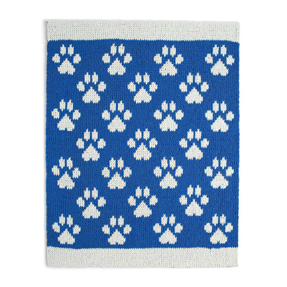 Bernat Craft EZ Graph It Paw Print Blanket Craft Blanket made in Bernat Alize Blanket EZ Graph-it yarn