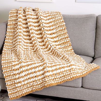 Bernat Craft EZ Stripes Textures Throw Blanket Craft Blanket made in Bernat Blanket EZ Stripes yarn