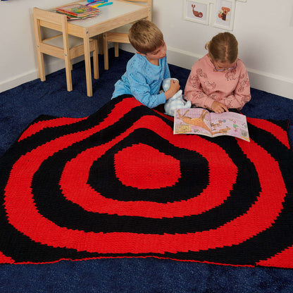 Bernat Craft EZ Graph It Bullseye Blanket Craft Blanket made in Bernat Alize Blanket EZ Graph-it yarn