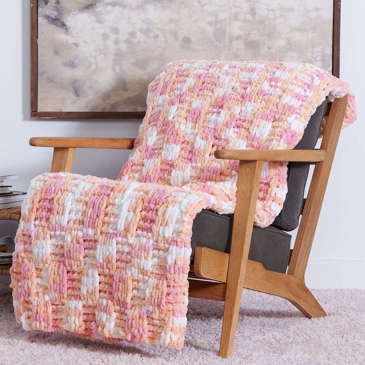 Craft Blanket made in Bernat Blanket EZ yarn