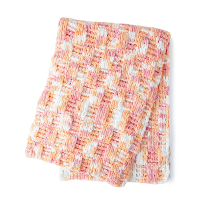 Bernat Craft EZ Basket Weavy Box Stitch Blanket Craft Blanket made in Bernat Blanket EZ yarn