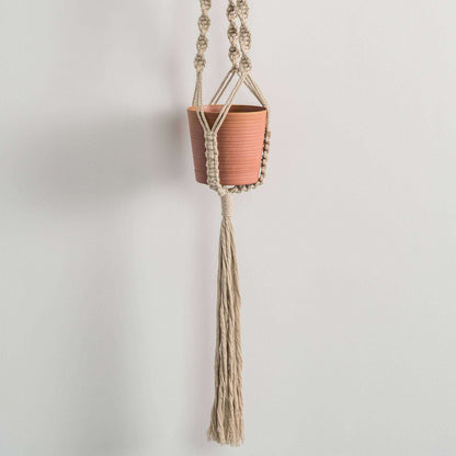 Bernat Craft Macrame Simple Spiral Plant Hanger Craft Plant Hanger made in Bernat Macrame yarn