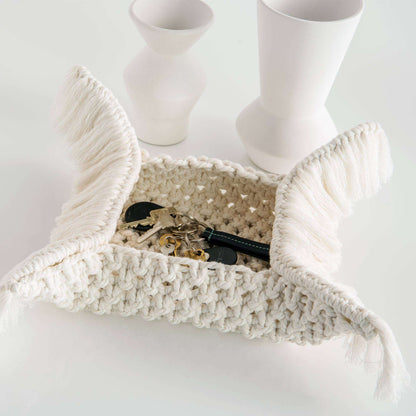 Bernat Craft Macrame Fringe-y Bowl Craft Accessory made in Bernat Macrame yarn