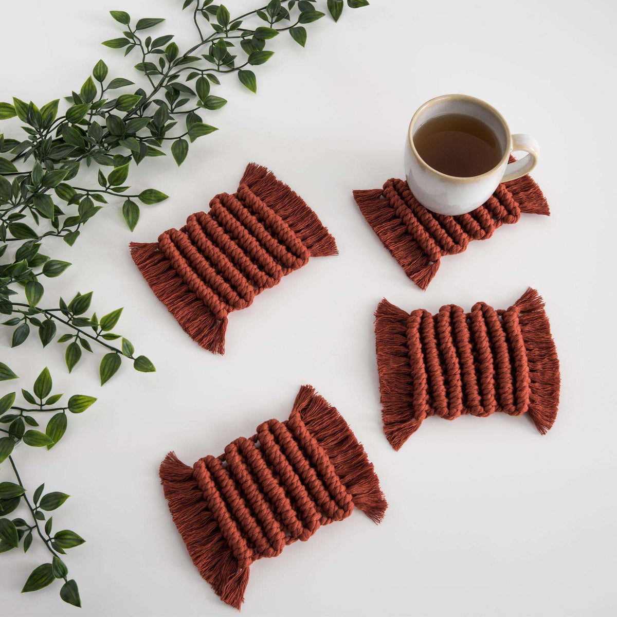 Craft Coaster made in Bernat Macrame yarn