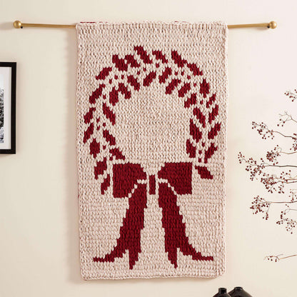 Bernat Craft EZ Graph It Holiday Wreath Wall Hanging Craft Wall Hanging made in Bernat Alize Blanket EZ Graph It yarn