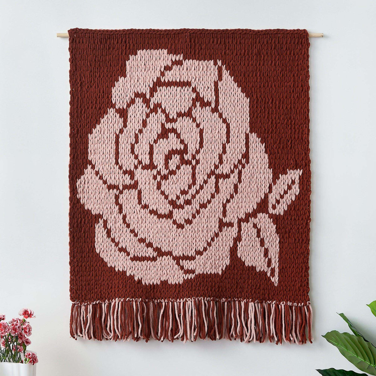 Craft Wall Hanging made in Bernat Alize Blanket EZ Graph-it yarn