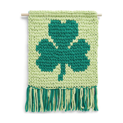 Bernat Craft EZ Graph It Shamrock Wall Hanging Craft Wall Hanging made in Bernat Alize Blanket EZ Graph-it yarn