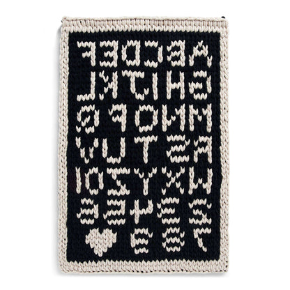 Bernat Craft EZ Graph It ABC123 Sampler Wall Hanging Craft Wall Hanging made in Bernat Alize Blanket EZ Graph-it yarn