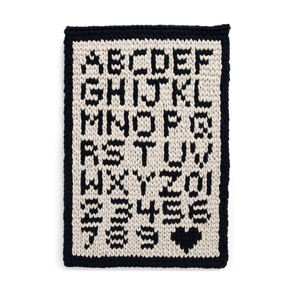 Bernat Craft EZ Graph It ABC123 Sampler Wall Hanging Craft Wall Hanging made in Bernat Alize Blanket EZ Graph-it yarn