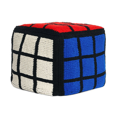 Bernat Craft EZ Graph It Puzzle Cube Storage Pouf Craft Accessory made in Bernat Alize Blanket EZ Graph-it yarn