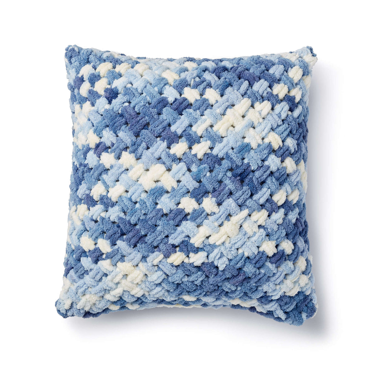 Craft Pillow made in Bernat Blanket-EZ yarn