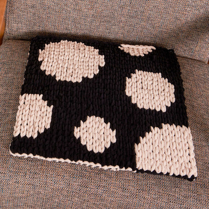 Bernat Craft EZ Graph It Polka Dot Chair Pad Craft Pillow made in Bernat Alize Blanket EZ Graph It yarn