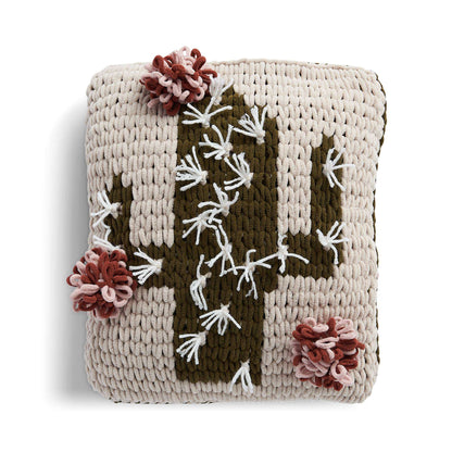 Bernat Craft EZ Graph It Pompom Cactus Pillow Craft Pillow made in Bernat Alize Blanket EZ Graph-it yarn