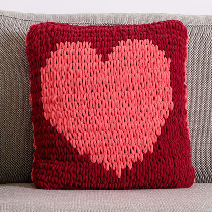 Bernat Craft EZ Graph It With All My Love Pillow Craft Pillow made in Bernat Alize Blanket EZ Graph-it yarn