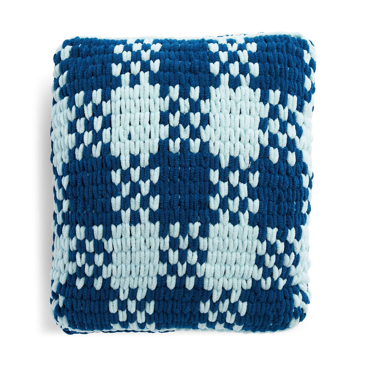 Craft Pillow made in Bernat Alize Blanket EZ Graph-it yarn