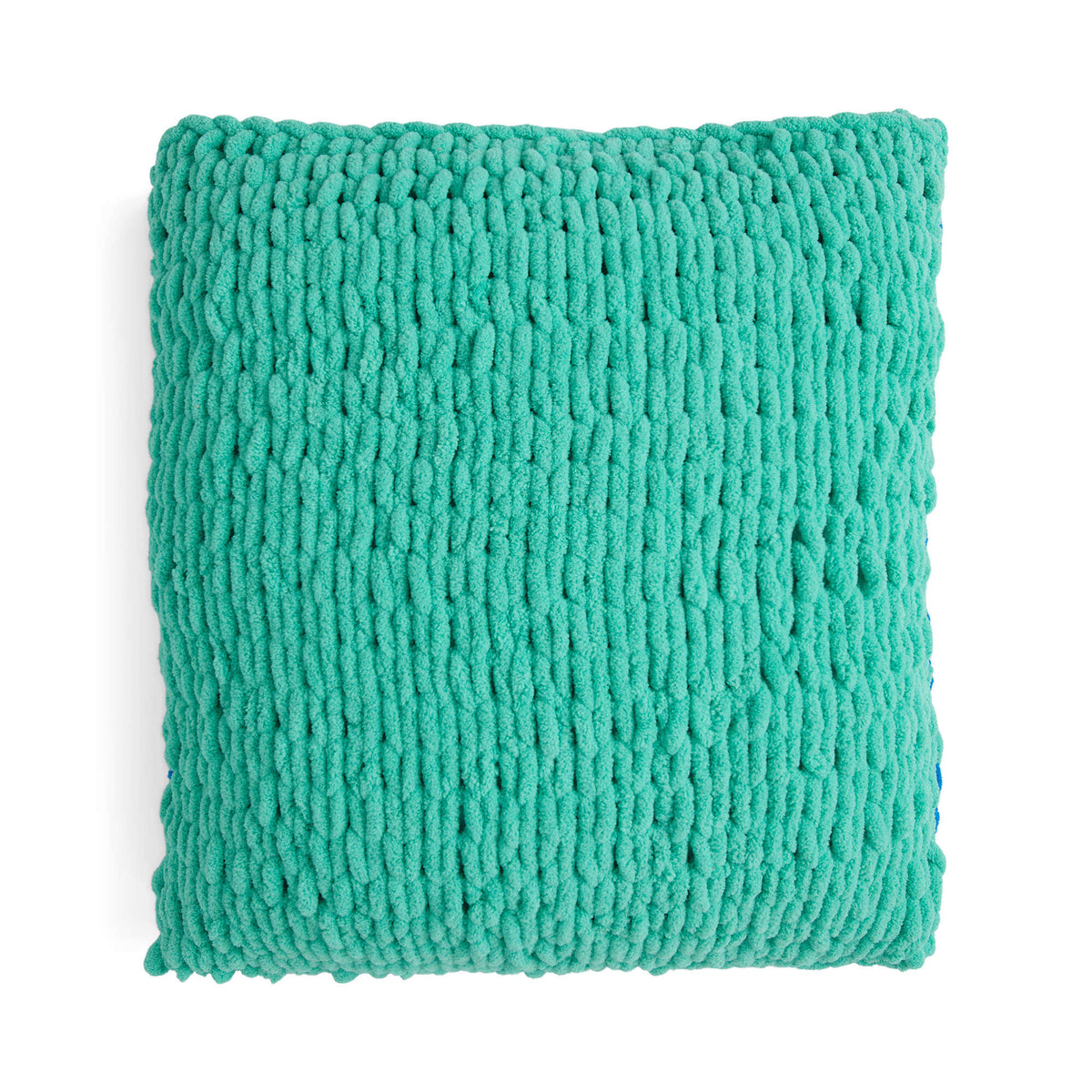 Craft Pillow made in Bernat Blanket EZ Stripes yarn