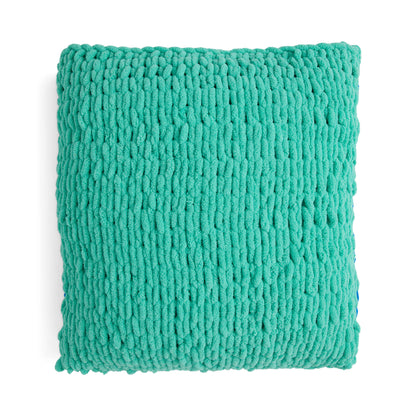 Bernat Craft EZ Striping Pillow Craft Pillow made in Bernat Blanket EZ Stripes yarn