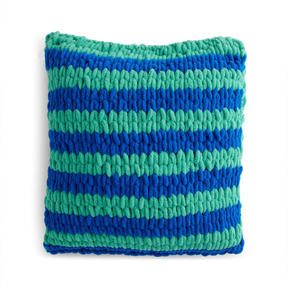 Bernat Craft EZ Striping Pillow Craft Pillow made in Bernat Blanket EZ Stripes yarn