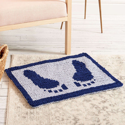 Bernat Craft EZ Graph It Footprint Rug Craft Rug made in Bernat Alize Blanket EZ Graph It yarn