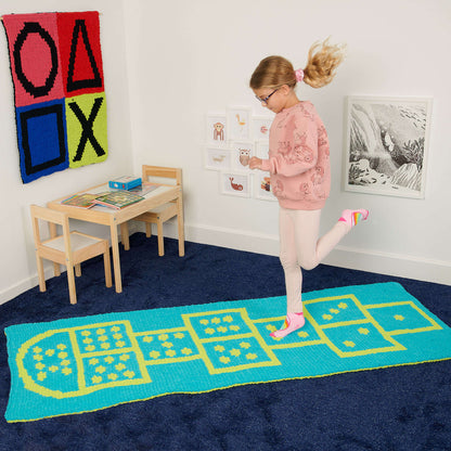 Bernat Craft EZ Graph It Hopscotch Rug Craft Rug made in Bernat Alize Blanket EZ Graph-it yarn