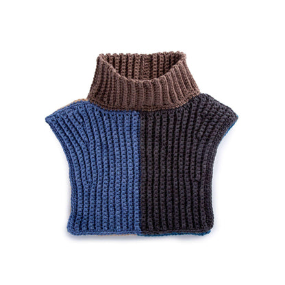 Caron Crochet Ribbed Neckwarmer Choco-Blueberry