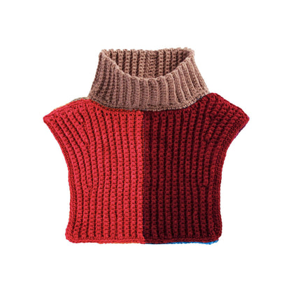 Caron Crochet Ribbed Neckwarmer Choco-Blueberry